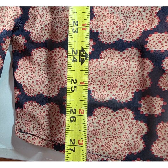 AX Paris Womens Floral Print Cold Shoulder shirt blouse sheer Sz 12 back buttons - Picture 8 of 8